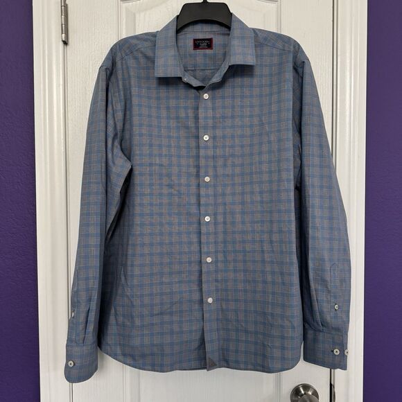 UNTUCKit Other - UNTUCKit Buriano Blue Gray Check Regular Fit Cotton Shirt Men’s Size XL